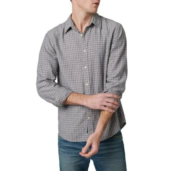 JOES Shirt Mens Small Gray Check Long Sleeve OLIVER Linen $188 - Picture 1 of 8